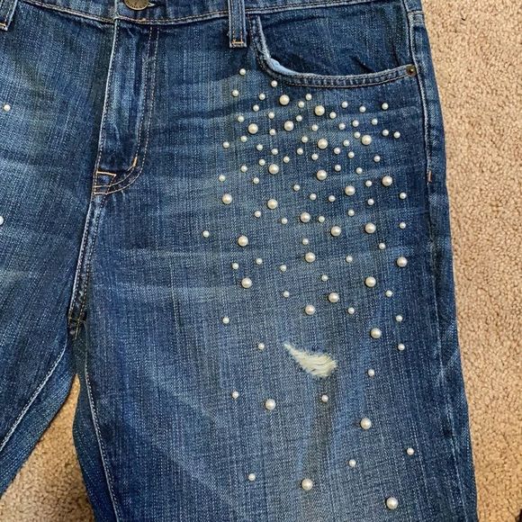 Current Elliot Denim & Pearl Boyfriend Jeans Womens Sz 32 - Picture 2 of 12